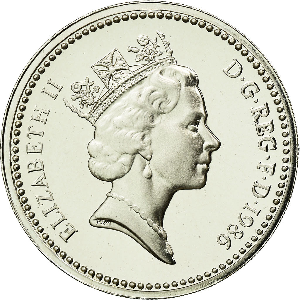 Coin, Great Britain, Elizabeth II, Pound, 1986, MS(65-70), Silver, KM:946a
