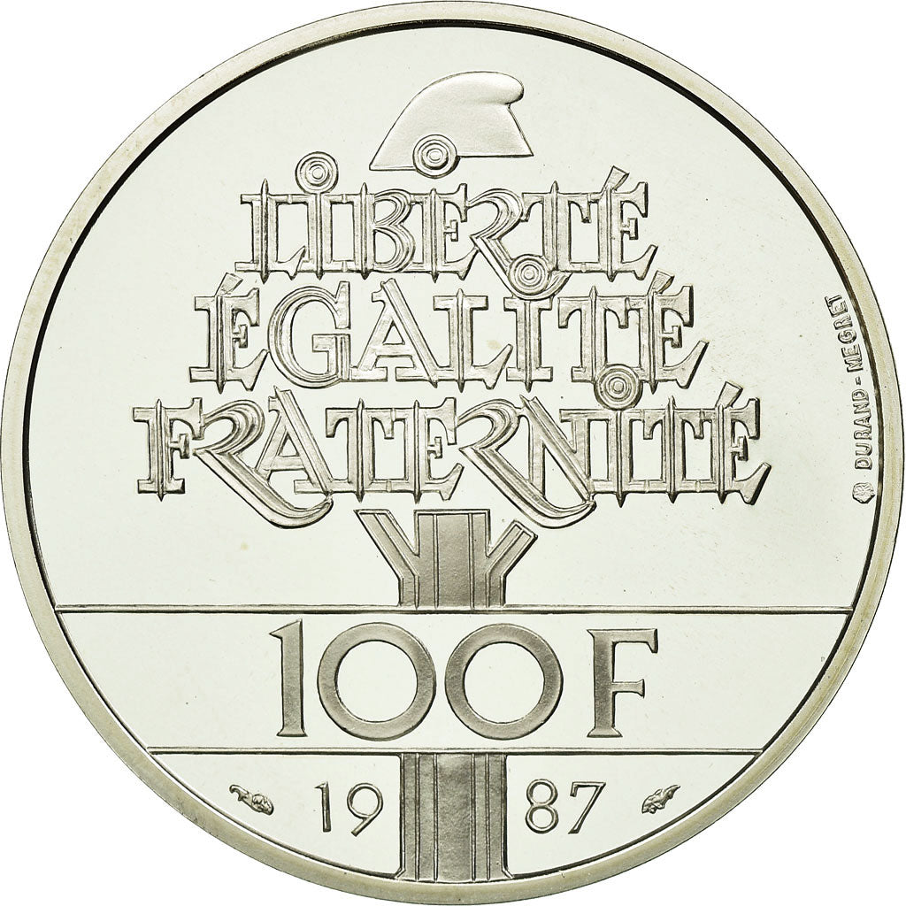Munten, Frankrijk, 100 Francs, 1987, UNC-, Zilver, KM:962a, Gadoury:902