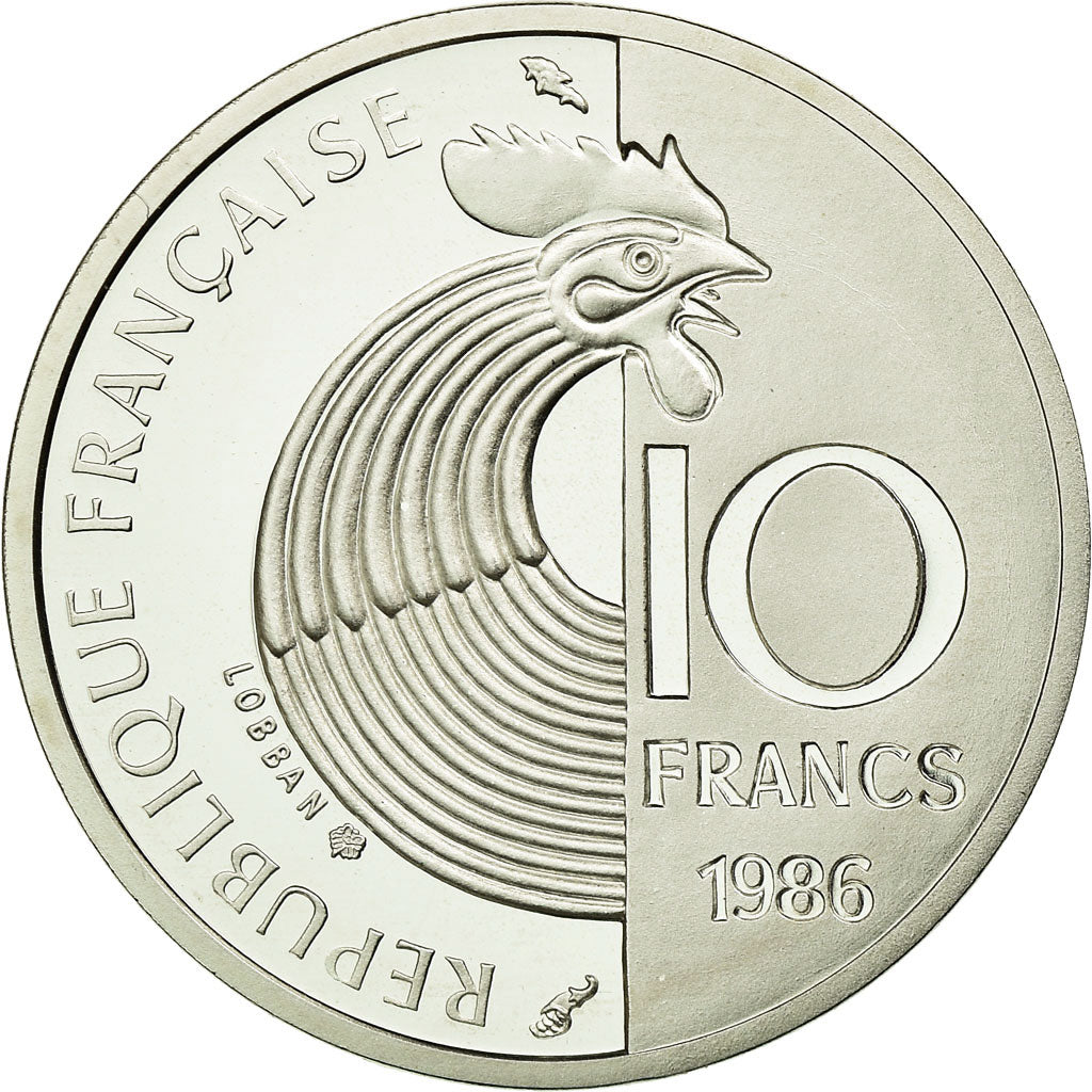 Moneta, Francja, 10 Francs, 1986, Paris, MS(65-70), Srebro, KM:958b, Gadoury:825