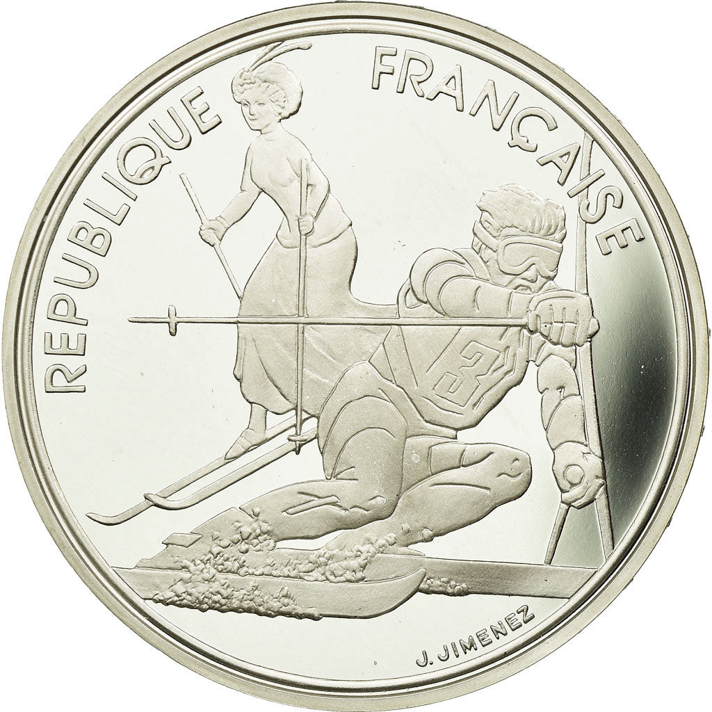 Moneta, Francja, 100 Francs, 1990, MS(65-70), Srebro, KM:984, Gadoury:C13