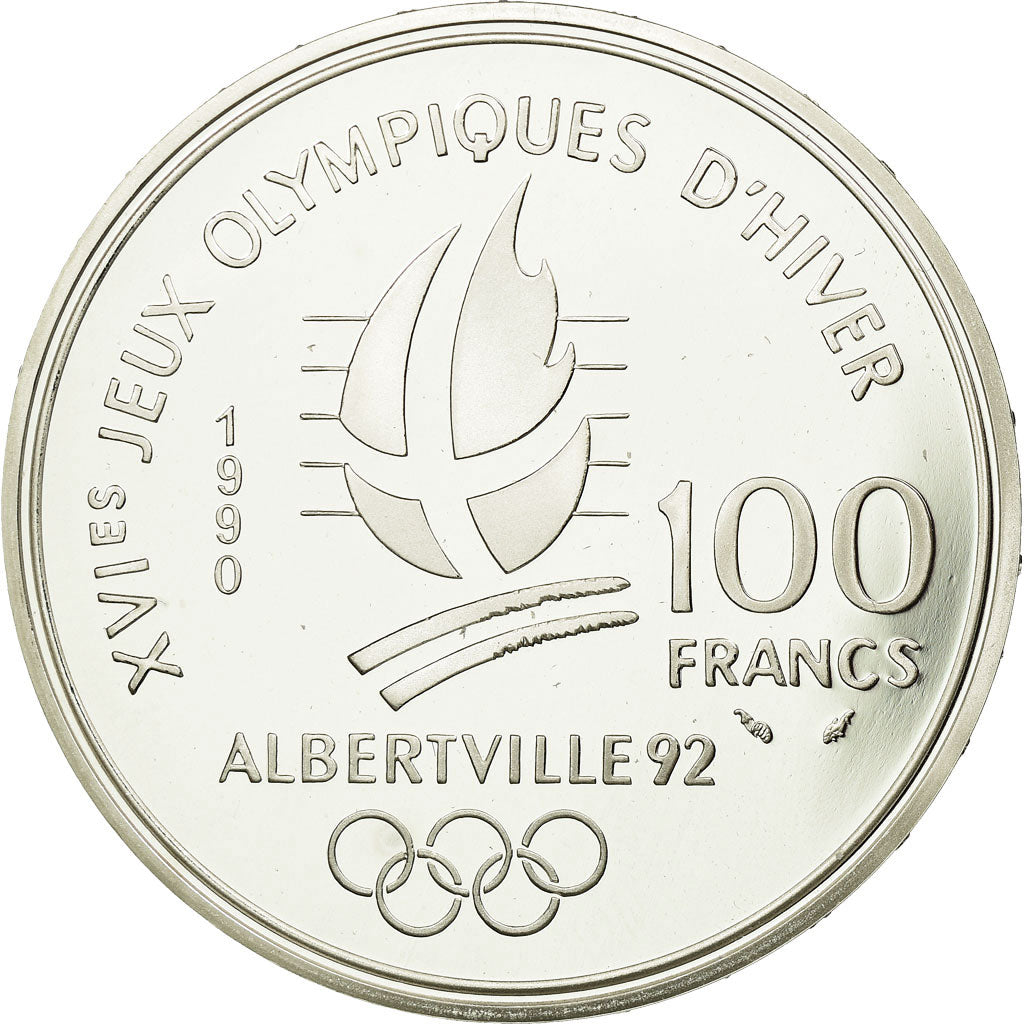 Moneta, Francja, 100 Francs, 1990, MS(65-70), Srebro, KM:984, Gadoury:C13