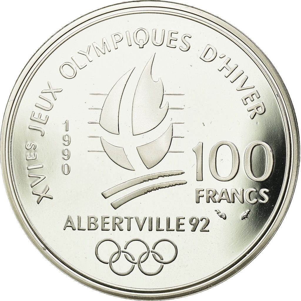 Moeda, França, 100 Francs, 1990, MS(65-70), Prata, KM:981, Gadoury:C9