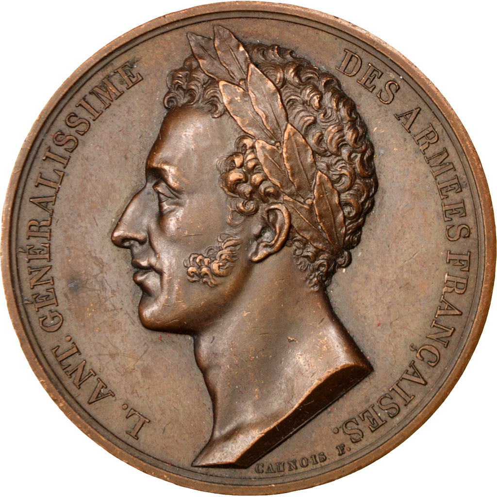FRANCE, Politics, Society, War, Louis XVIII, Medal, AU(55-58), Caunois, Bronze,.