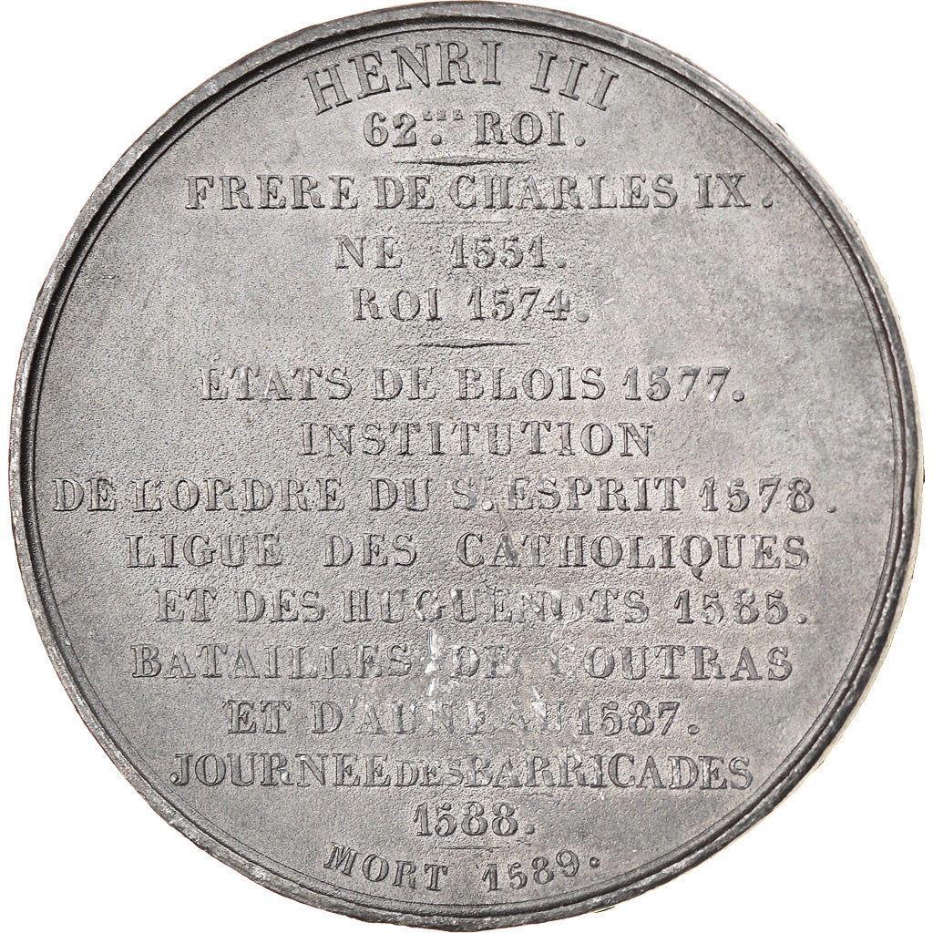 França, Medal, Les Rois de France, Henri III, História, Caqué, AU(50-53)