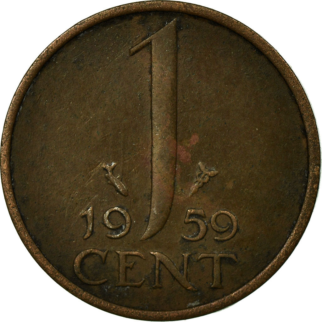 Moeda, Países Baixos, Juliana, Cent, 1959, VF(30-35), Bronze, KM:180