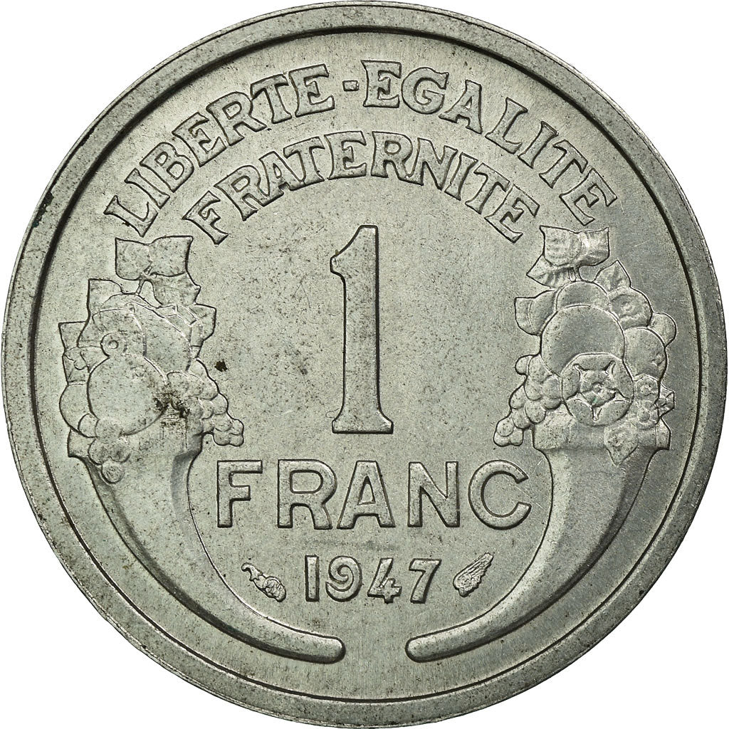 Münze, Frankreich, Morlon, Franc, 1947, Paris, SS+, Aluminium, KM:885a.1