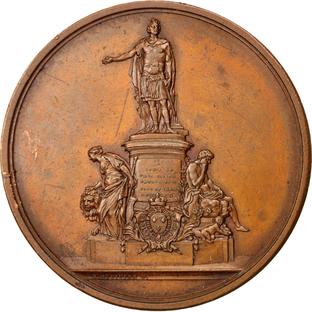 Frankreich, Medaille, Statue de Louis XV à Reims, 1764, Duvivier, SS+, Kupfer