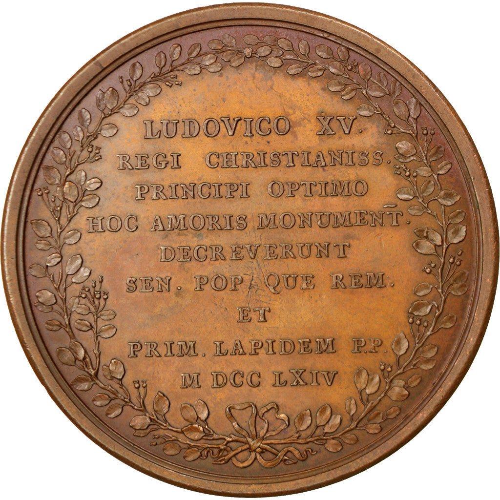 Frankreich, Medaille, Statue de Louis XV à Reims, 1764, Duvivier, SS+, Kupfer
