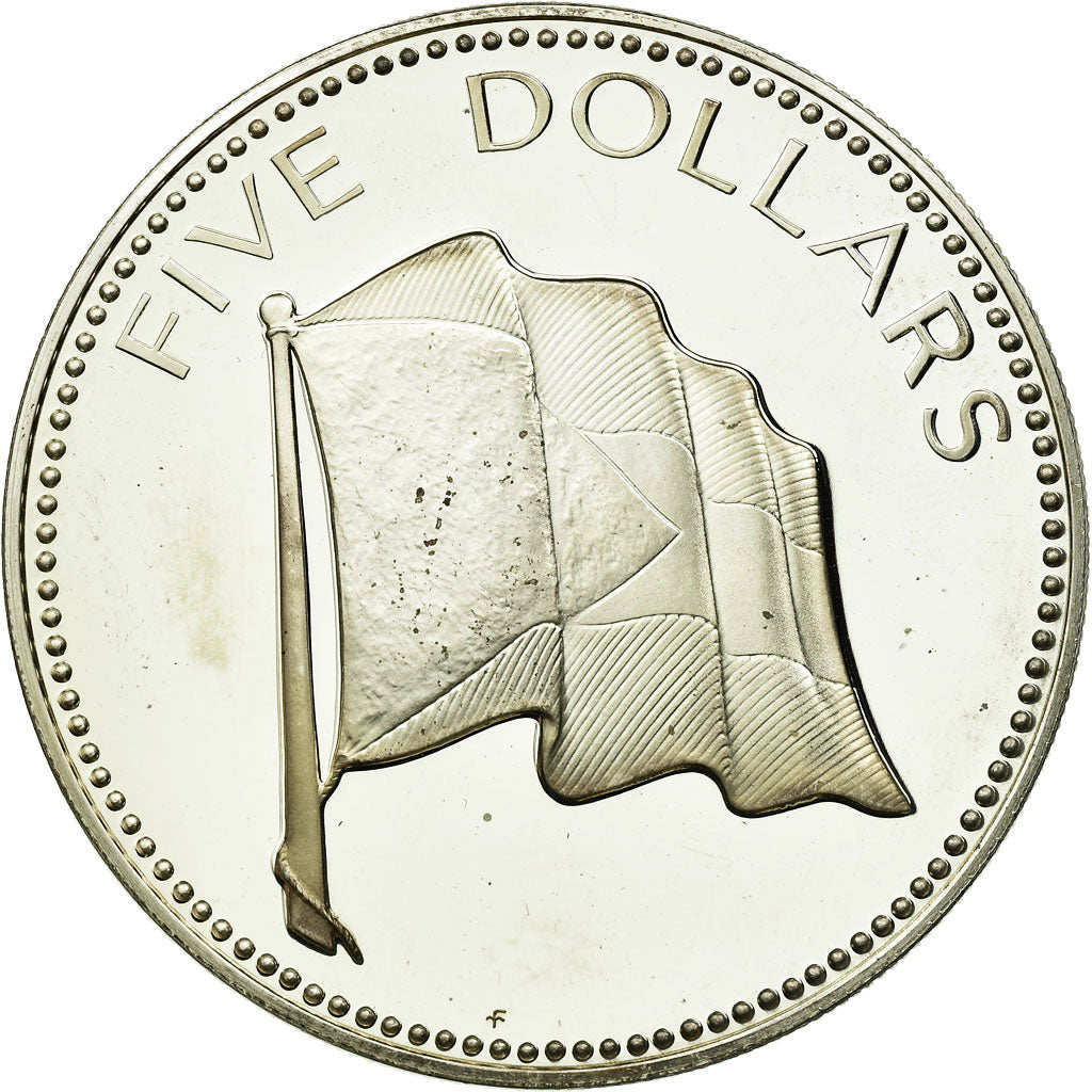 Coin, Bahamas, Elizabeth II, 5 Dollars, 1975, Franklin Mint, U.S.A., MS(60-62)
