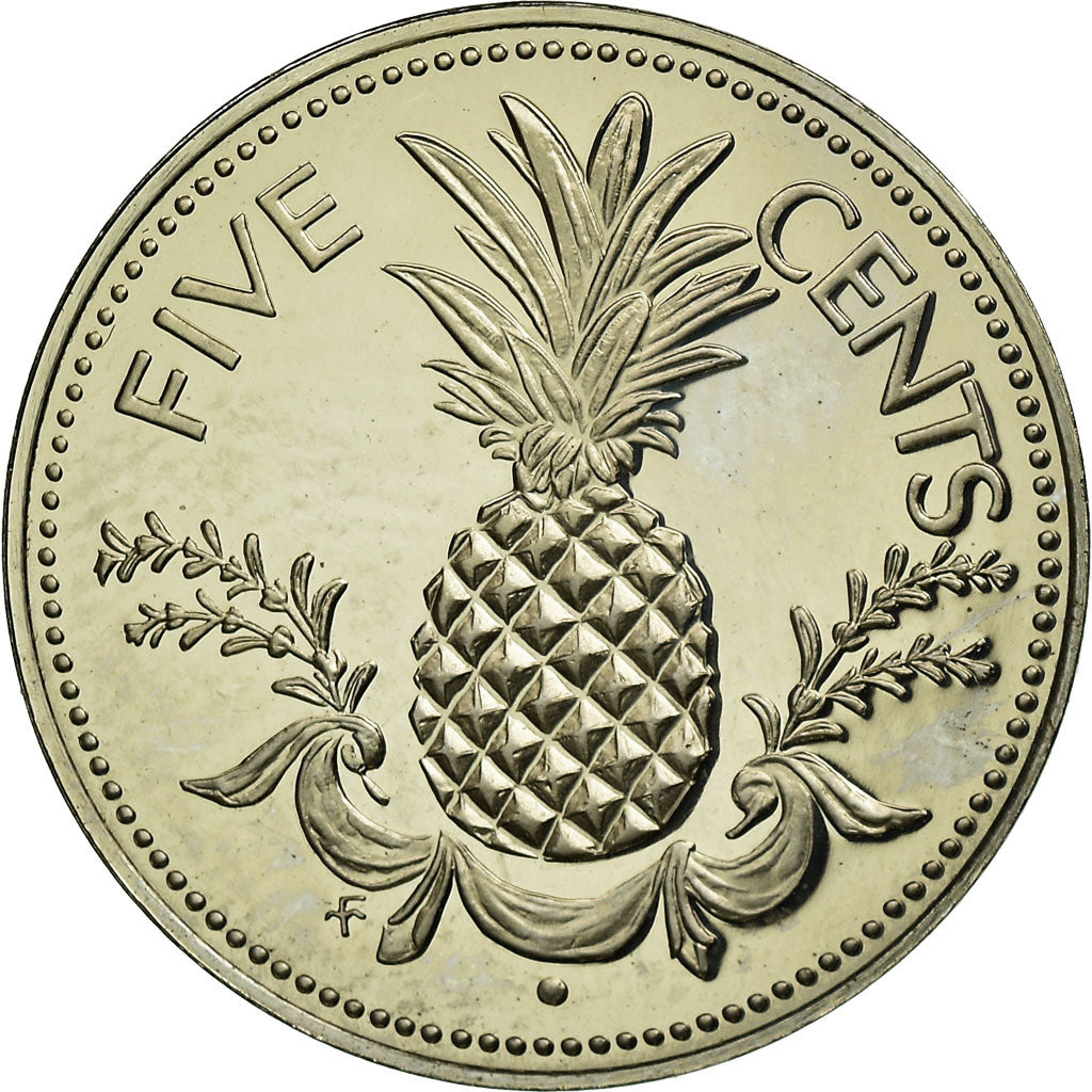 Moneta, Bahamas, Elizabeth II, 5 Cents, 1975, Franklin Mint, U.S.A., SPL