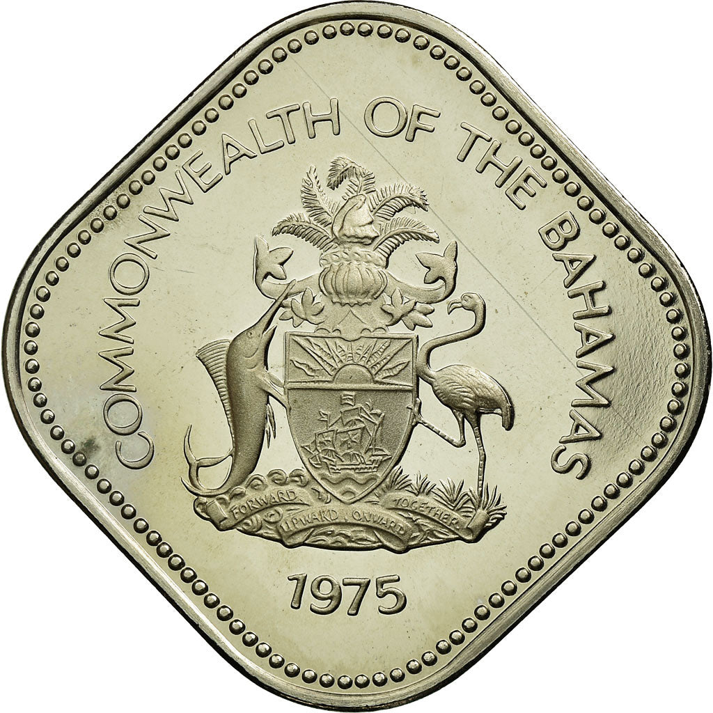 Coin, Bahamas, Elizabeth II, 15 Cents, 1975, Franklin Mint, U.S.A., MS(60-62)
