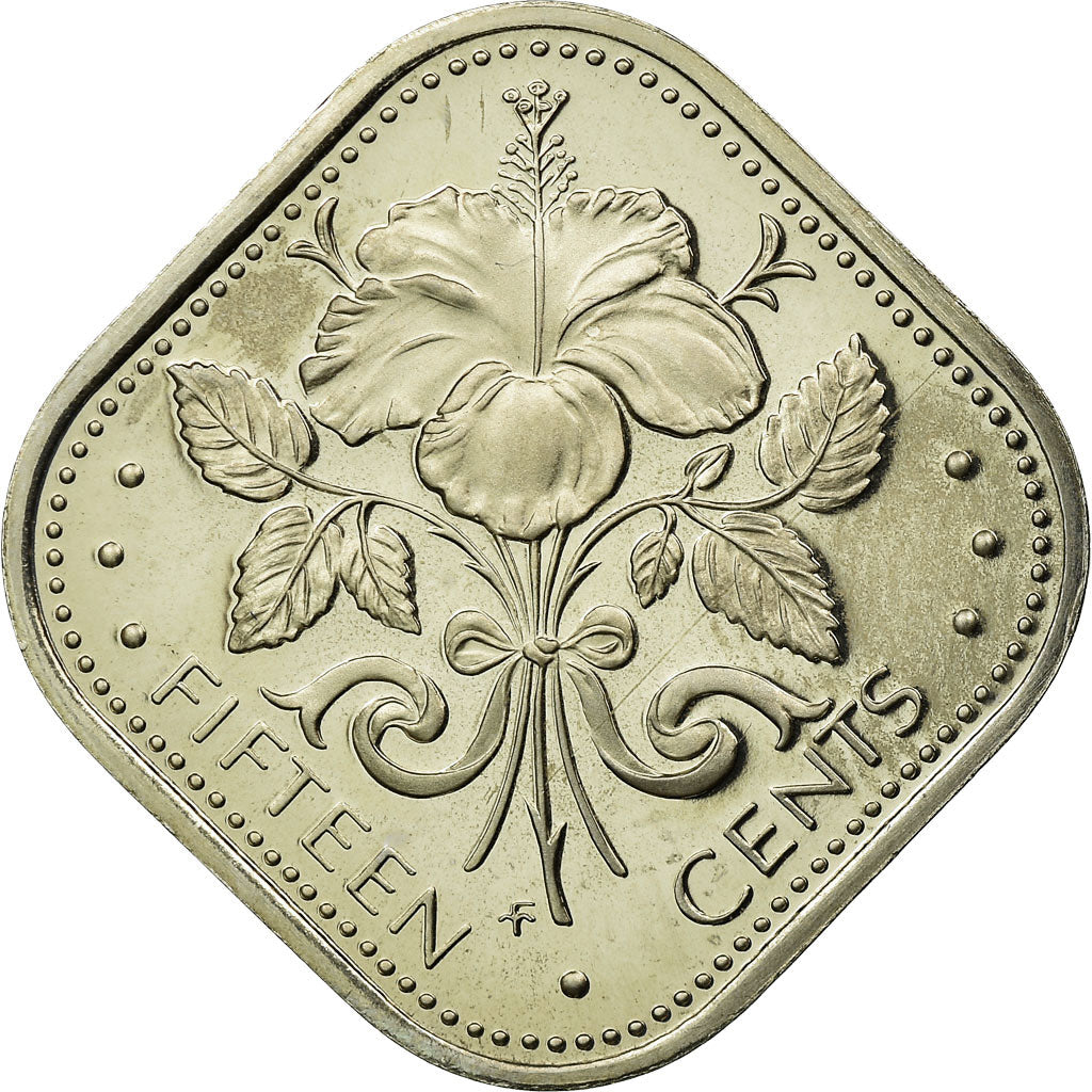 Coin, Bahamas, Elizabeth II, 15 Cents, 1975, Franklin Mint, U.S.A., MS(60-62)