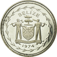 Coin, Belize, 5 Cents, 1974, Franklin Mint, MS(60-62), Silver, KM:39a