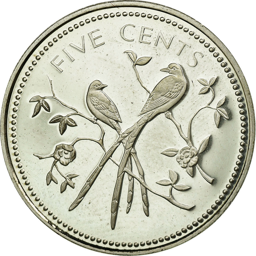 Coin, Belize, 5 Cents, 1974, Franklin Mint, MS(60-62), Silver, KM:39a