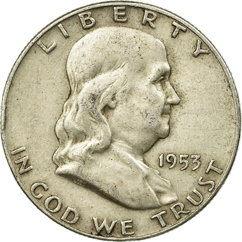 Coin, United States, Franklin Half Dollar, Half Dollar, 1953, U.S. Mint, Denver