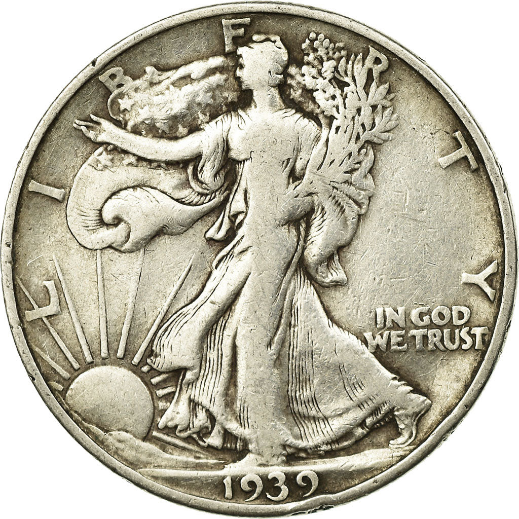 Coin, United States, Walking Liberty Half Dollar, Half Dollar, 1939, U.S. Mint