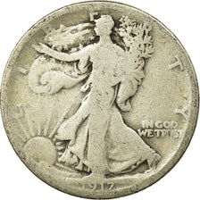 Coin, United States, Walking Liberty Half Dollar, Half Dollar, 1917, U.S. Mint