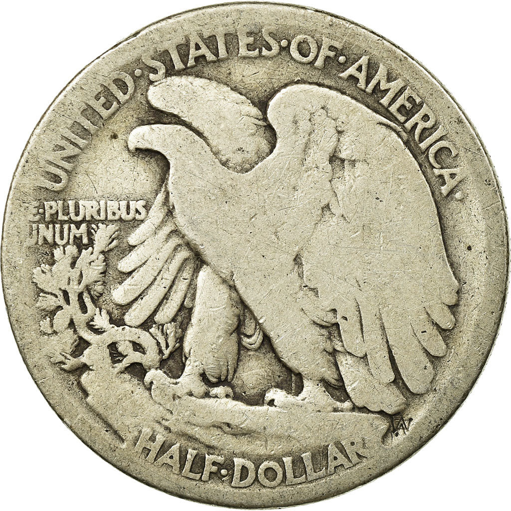 Coin, United States, Walking Liberty Half Dollar, Half Dollar, 1917, U.S. Mint