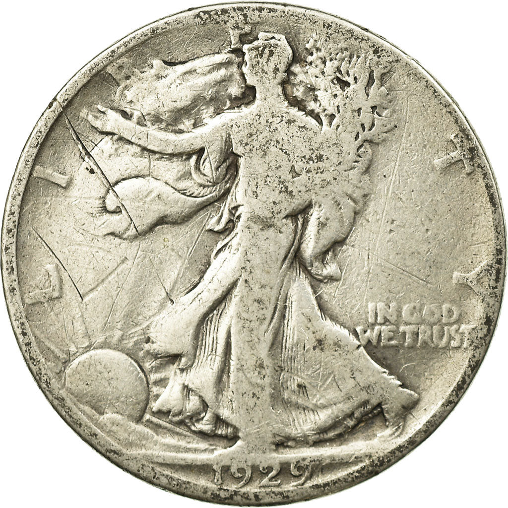 Coin, United States, Walking Liberty Half Dollar, Half Dollar, 1929, U.S. Mint