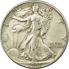 Coin, United States, Walking Liberty Half Dollar, Half Dollar, 1941, U.S. Mint