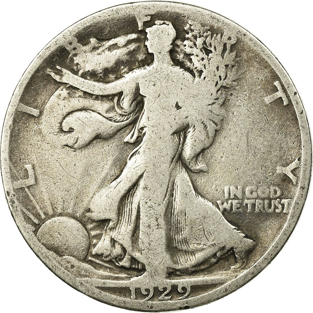 Coin, United States, Walking Liberty Half Dollar, Half Dollar, 1929, U.S. Mint