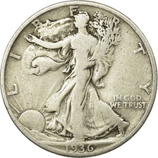 Coin, United States, Walking Liberty Half Dollar, Half Dollar, 1936, U.S. Mint