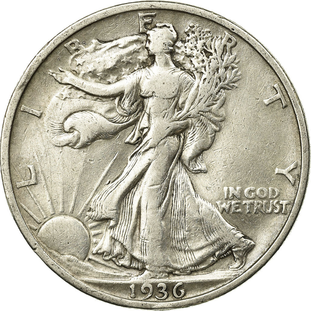 Coin, United States, Walking Liberty Half Dollar, Half Dollar, 1936, U.S. Mint