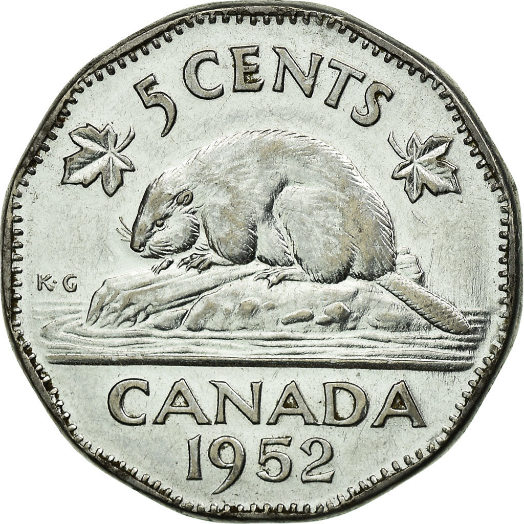 Coin, Canada, George VI, 5 Cents, 1952, Royal Canadian Mint, Ottawa, EF(40-45)