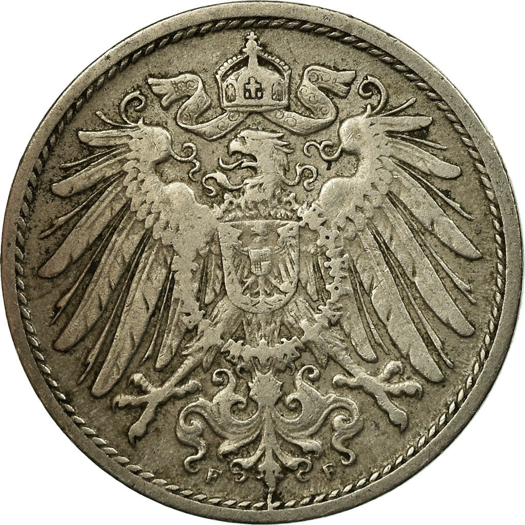 Coin, GERMANY - EMPIRE, Wilhelm II, 10 Pfennig, 1909, Stuttgart, EF(40-45)