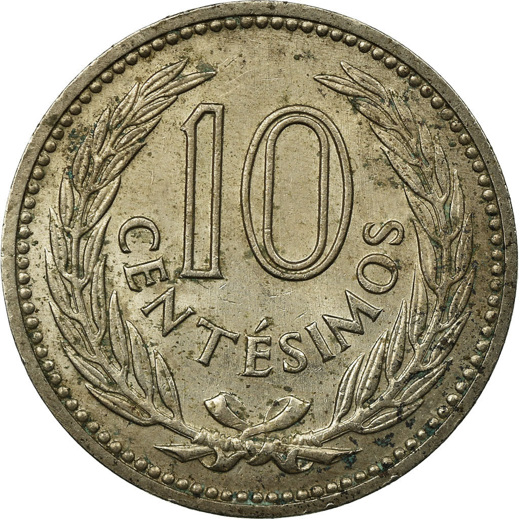 Moneta, Uruguay, 10 Centesimos, 1959, Santiago, MB+, Rame-nichel, KM:35