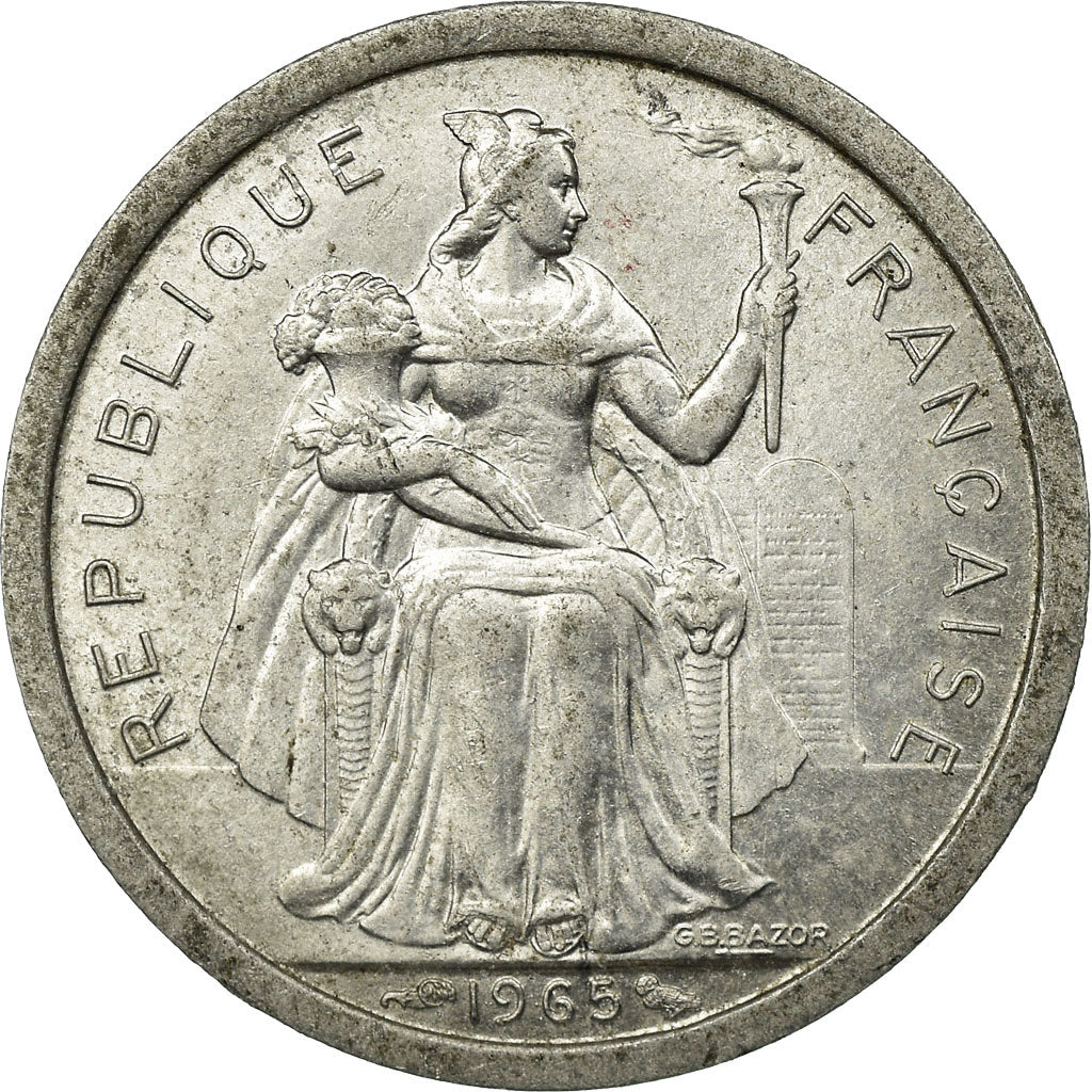 Coin, French Polynesia, Franc, 1965, Paris, VF(20-25), Aluminum, KM:2