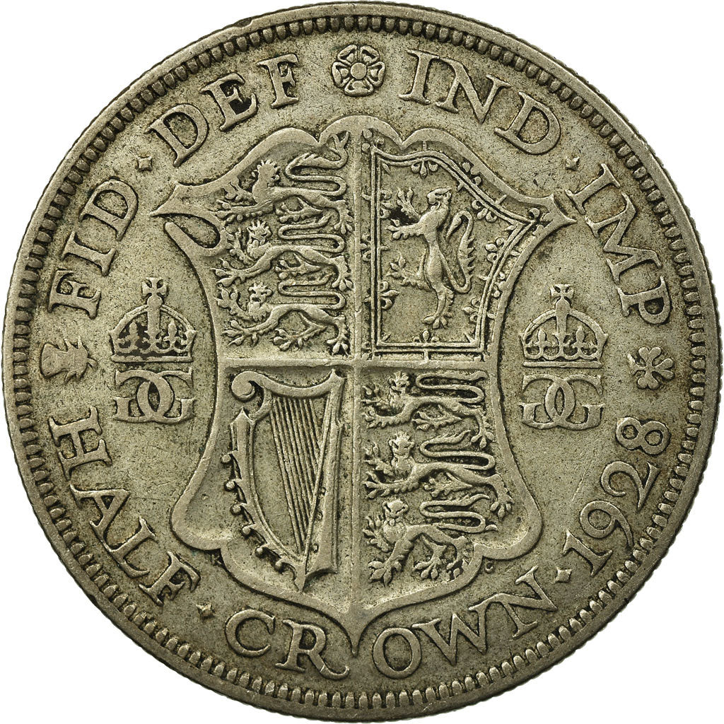Coin, Great Britain, George V, 1/2 Crown, 1928, VF(30-35), Silver, KM:835