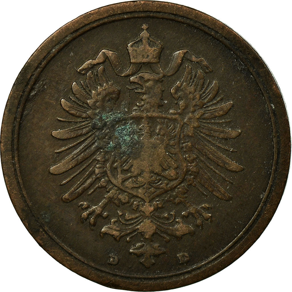 Coin, GERMANY - EMPIRE, Wilhelm I, Pfennig, 1875, Munich, EF(40-45), Copper