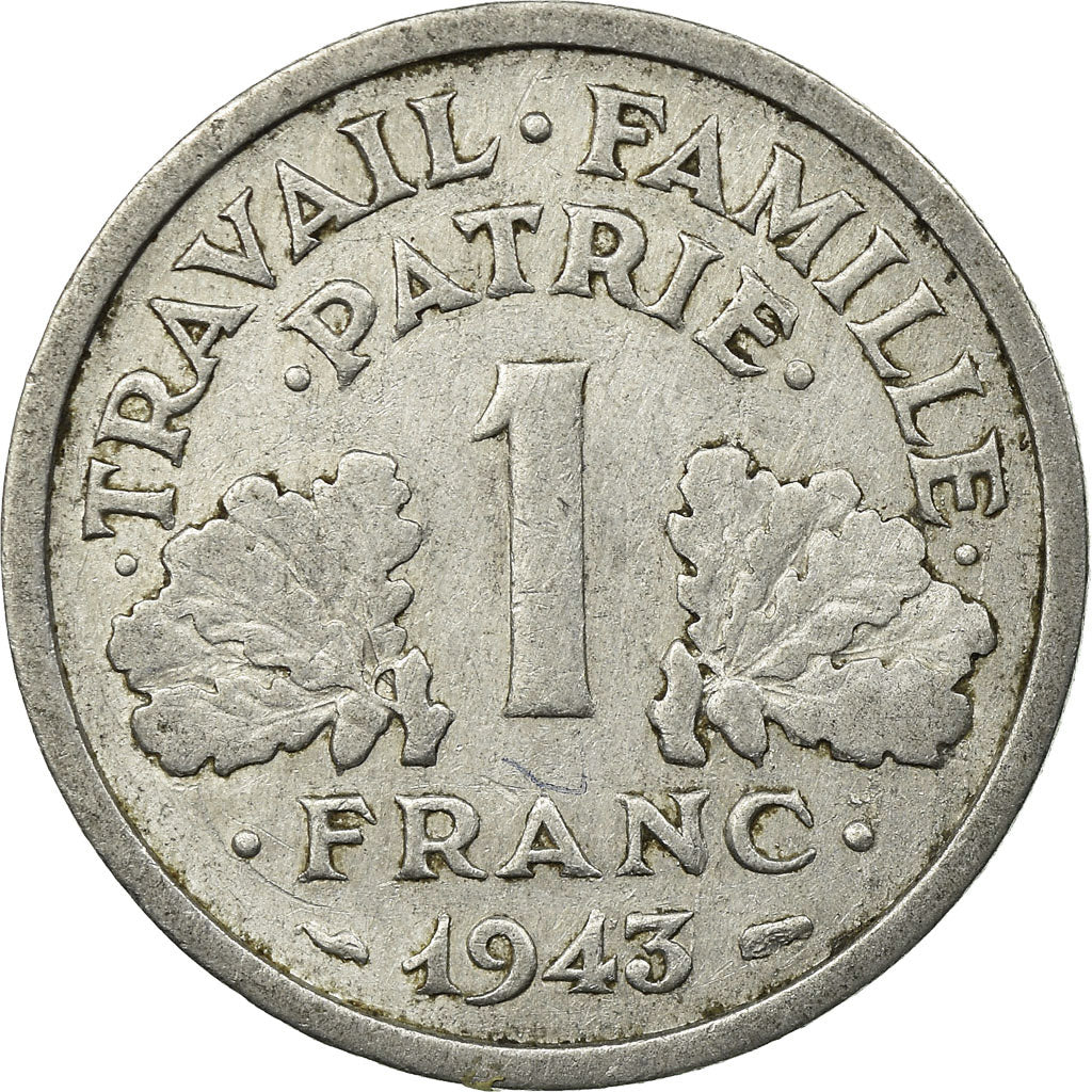 Monnaie, France, Bazor, Franc, 1943, Beaumont - Le Roger, TB, Aluminium