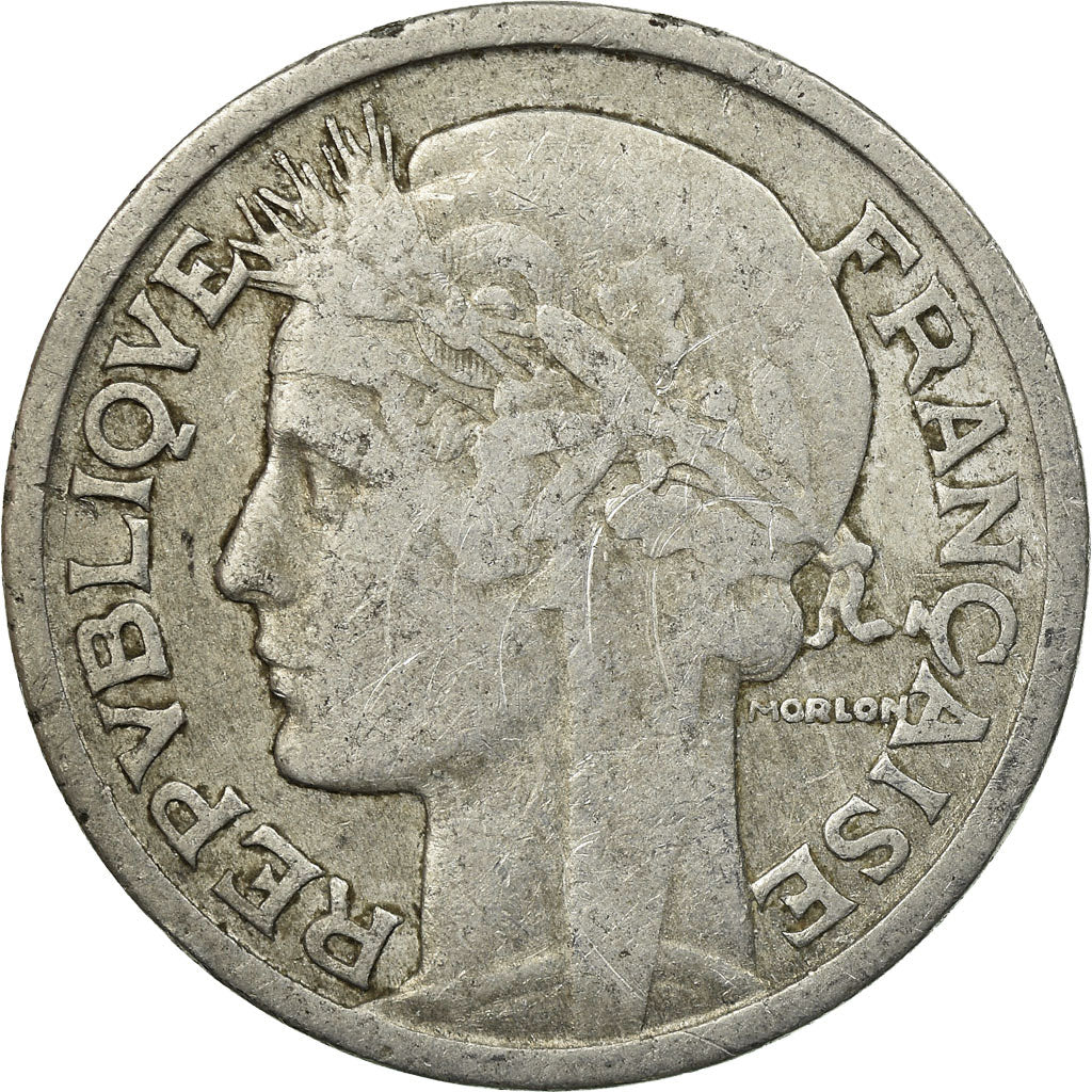 Monnaie, France, Morlon, 2 Francs, 1945, Castelsarrasin, TB, Aluminium