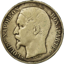 Moeda, França, Napoléon III, 5 Francs, 1852, Paris, F(12-15), Prata, KM:773.1