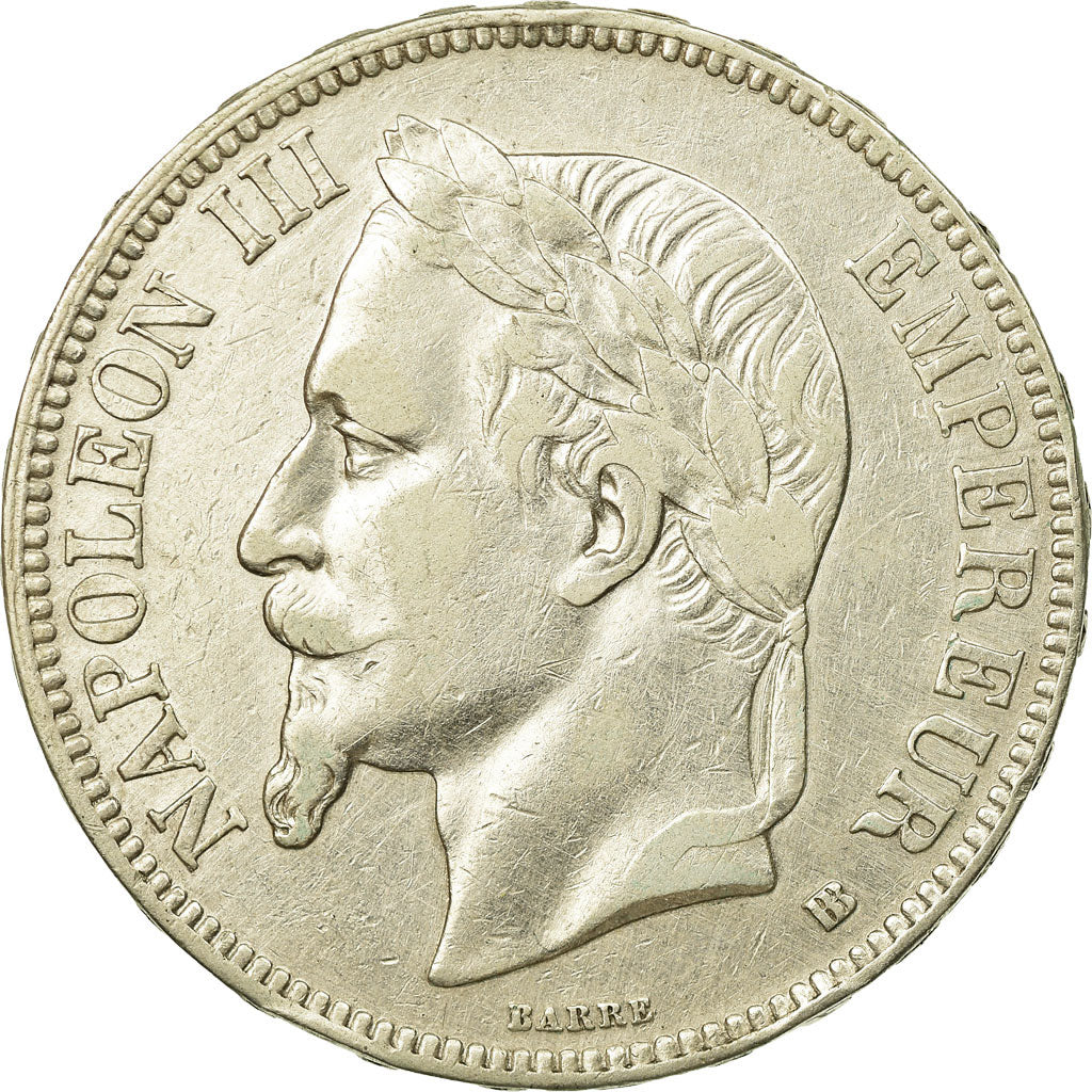 Coin, France, Napoléon III, 5 Francs, 1868, Strasbourg, EF(40-45), Silver