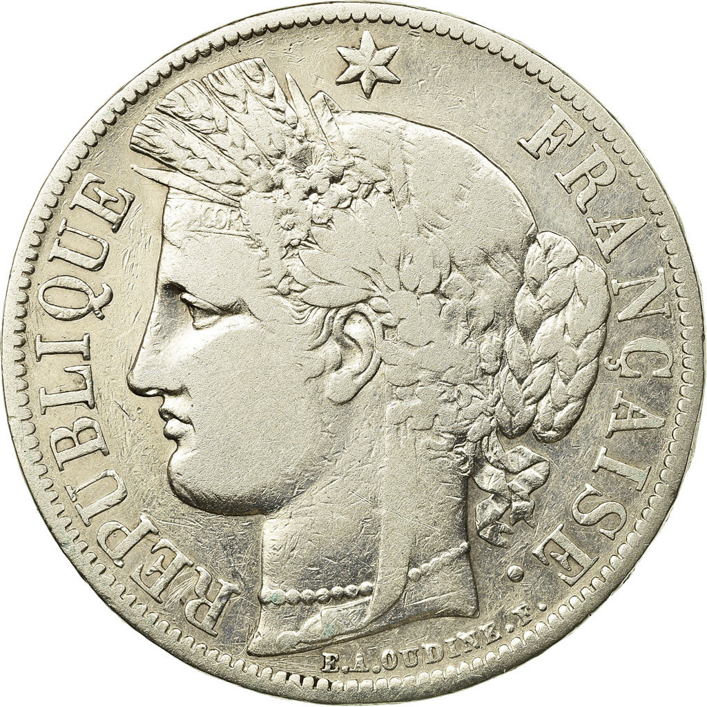 Coin, France, Cérès, 5 Francs, 1850, Paris, VF(30-35), Silver, KM:761.1