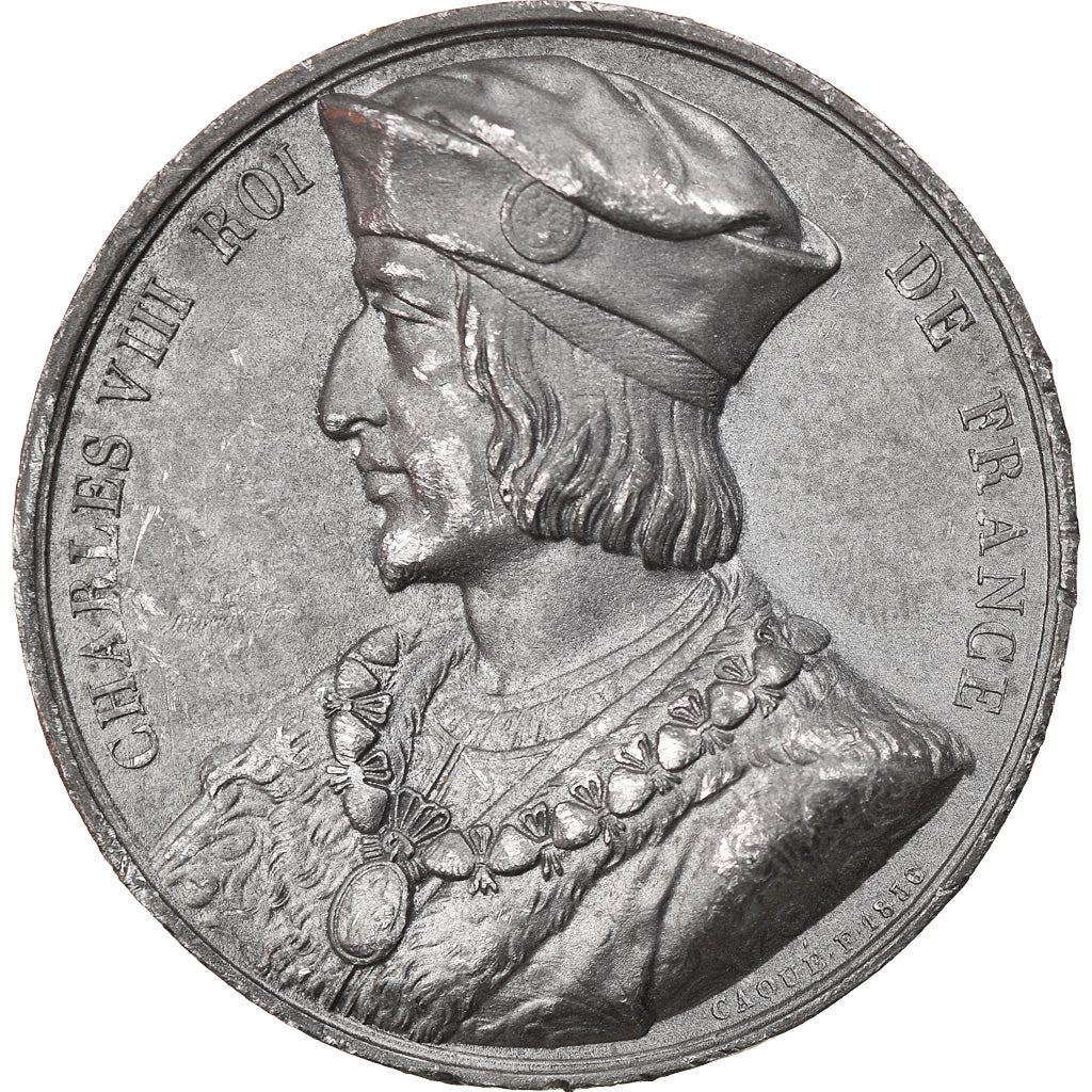 France, Médaille, Les Rois de France, Charles VIII, History, Caqué, TTB+, Tin