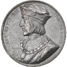France, Médaille, Les Rois de France, Charles VIII, History, Caqué, TTB+, Tin