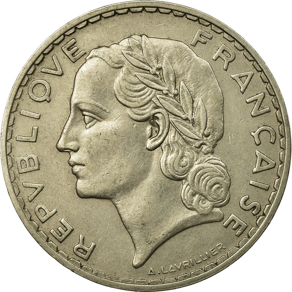 Moneta, Francja, Lavrillier, 5 Francs, 1933, Paris, VF(30-35), Nikiel, KM:888