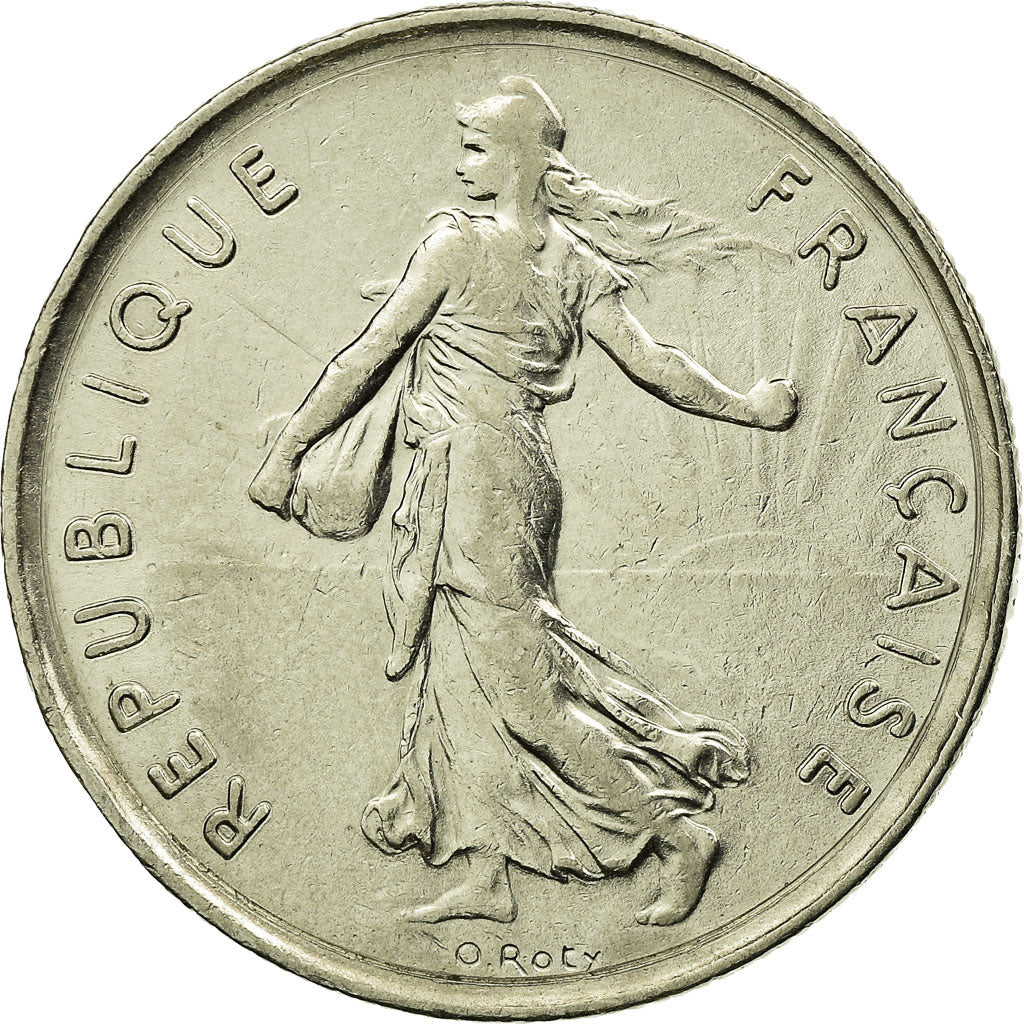 Moneta, Francia, Semeuse, 5 Francs, 1977, Paris, BB, Nichel placcato