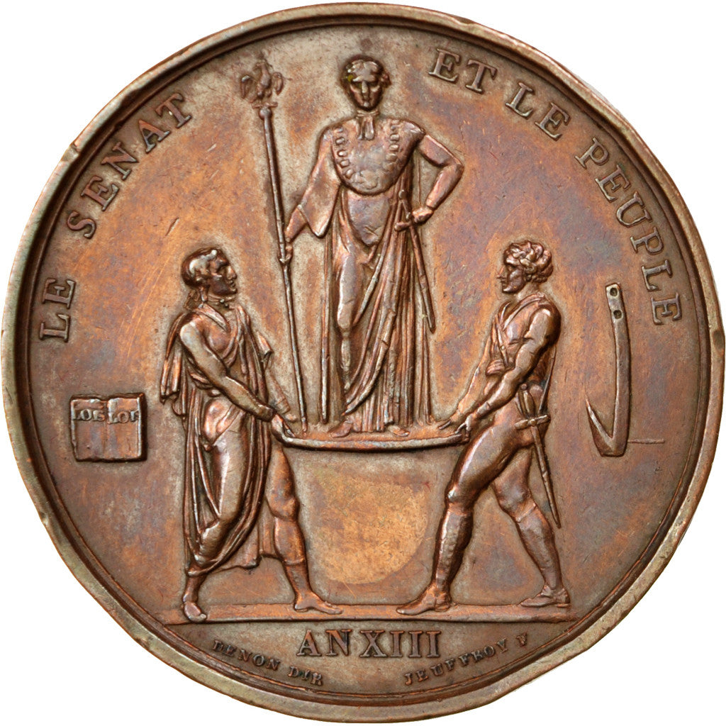 Francia, Medal, First French Empire, Politics, Society, War, Droz, BB+, Rame, 40