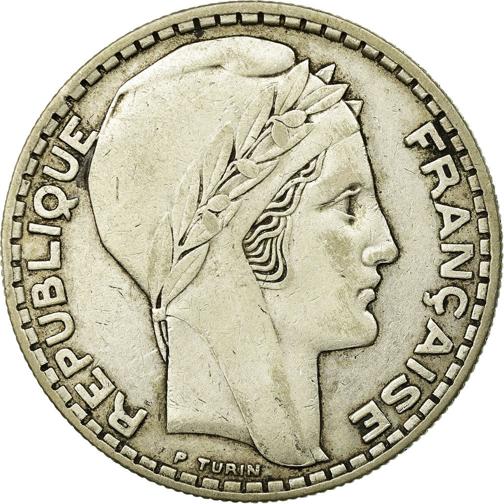 Moneta, Francia, Turin, 20 Francs, 1933, Paris, MB+, Argento, KM:879