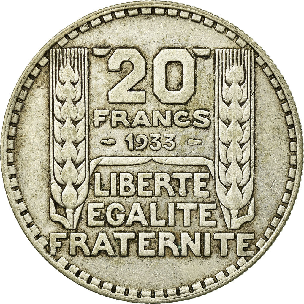 Moneta, Francia, Turin, 20 Francs, 1933, Paris, MB+, Argento, KM:879
