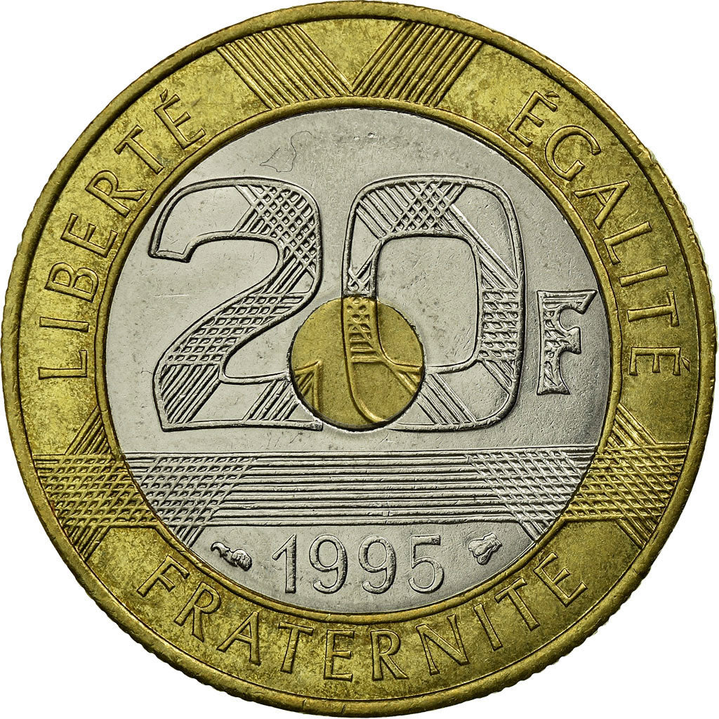 Coin, France, Mont Saint Michel, 20 Francs, 1995, Paris, EF(40-45)