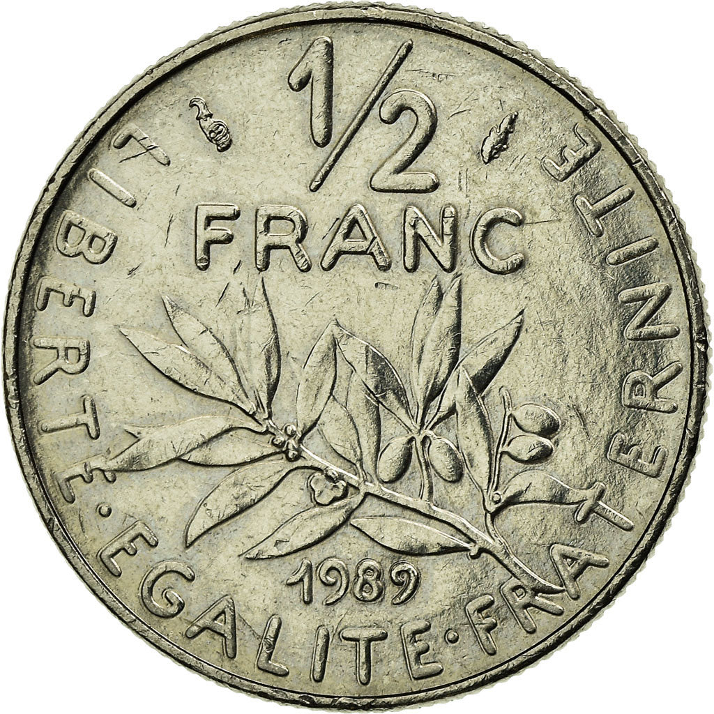 Coin, France, Semeuse, 1/2 Franc, 1989, Paris, AU(55-58), Nickel, KM:931.1