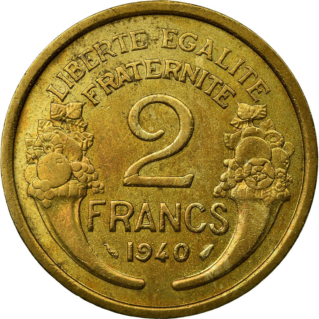 Moneta, Francia, Morlon, 2 Francs, 1940, Paris, MB, Alluminio-bronzo, KM:886