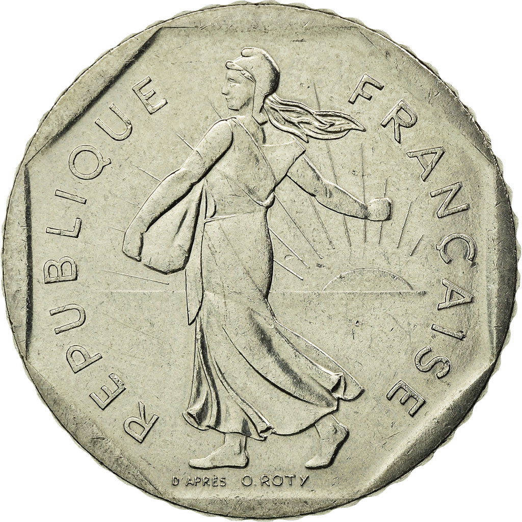 Moeda, França, Semeuse, 2 Francs, 1989, Paris, AU(55-58), Níquel, KM:942.1
