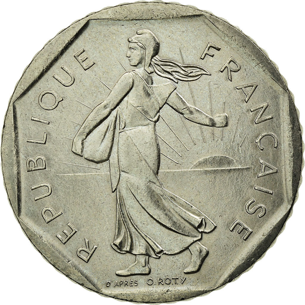 Moeda, França, Semeuse, 2 Francs, 1988, Paris, AU(55-58), Níquel, KM:942.1